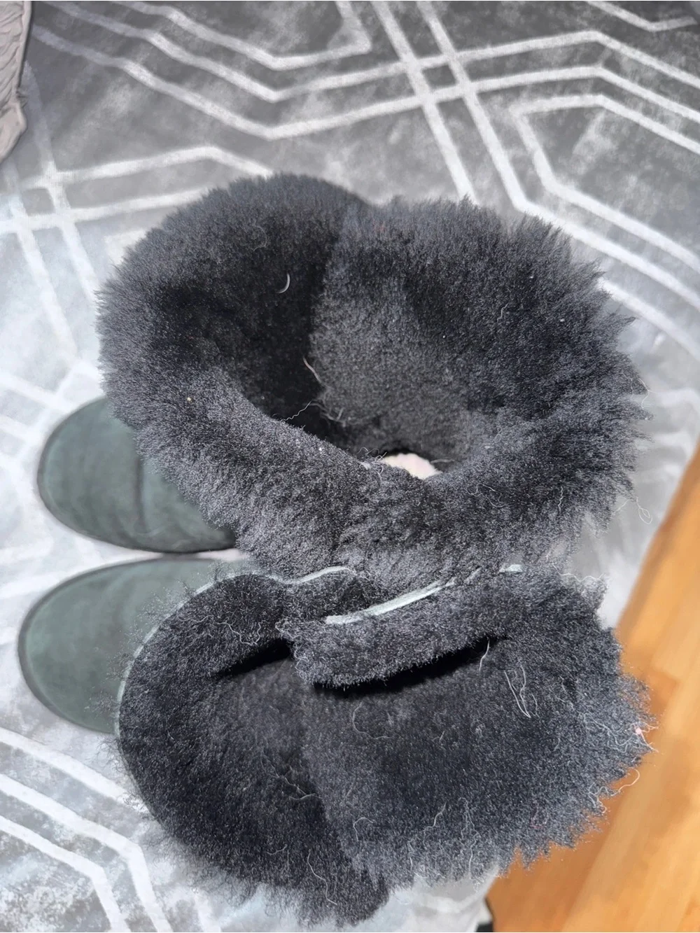 UGG Naiyah in Black Suede Short Boots